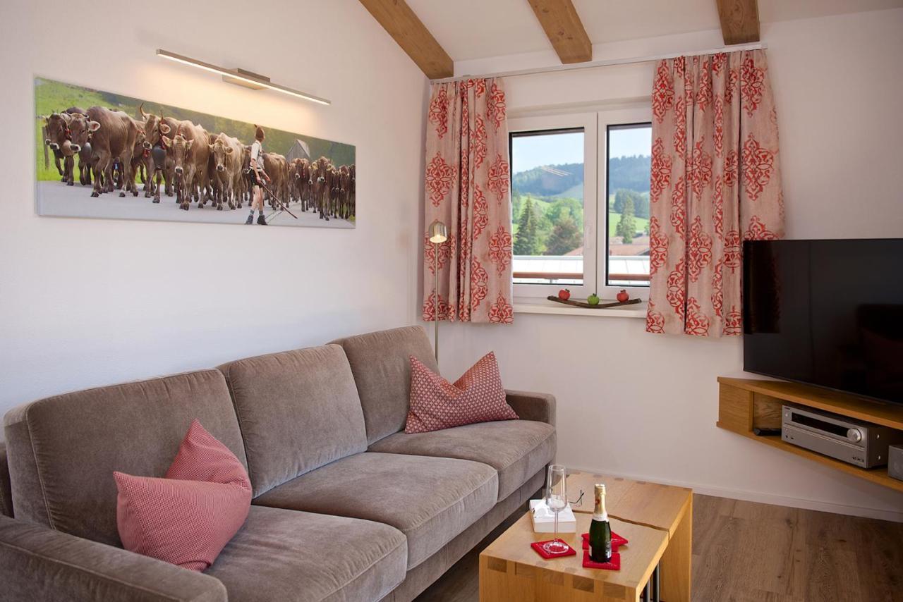 5 Sterne Ferienwohnung Hochgratblick Mit Schwimmbad Und Sauna Oberstaufen Exterior foto